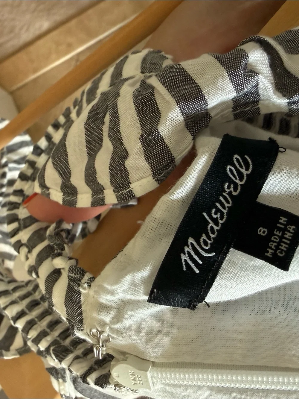 Madewell Striped Dress in White and Gray